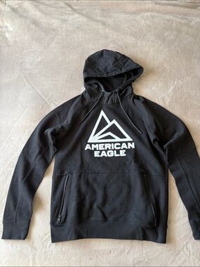 American Eagle Outfitters Black Hoodie with White Logo